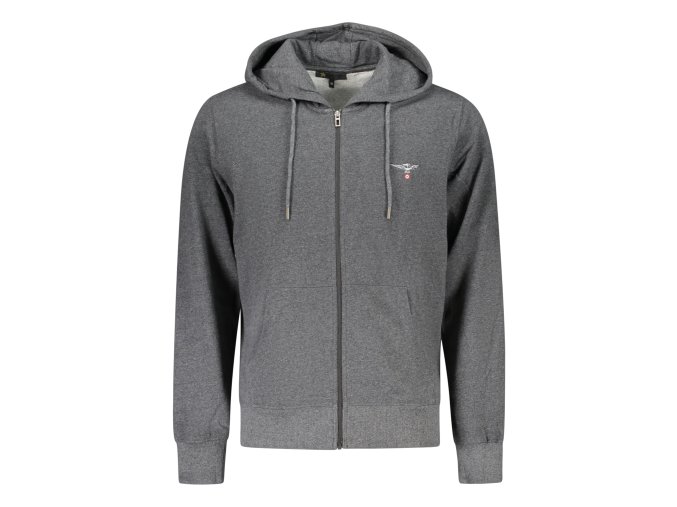 Športová Pánska Mikina so zipsom ACCADEMIA MILITARE Šedá (Velkost 2XL, Farba Šedá)