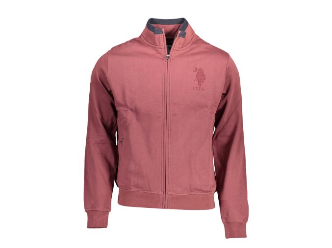 Športová Pánska Mikina so zipsom U.S. POLO Fialová (Velkost 3XL, Farba Fialová)