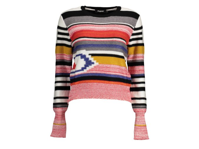 Elegantný Dámsky Pulóver DESIGUAL Červená (Velkost XL, Farba Červená)
