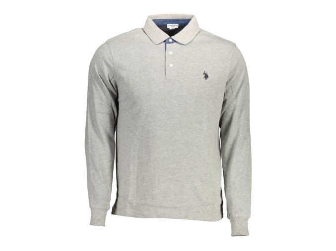 Us Polo Polo Maniche Lunghe Uomo Grigio Šedá (Velkost 2XL, Farba Šedá)