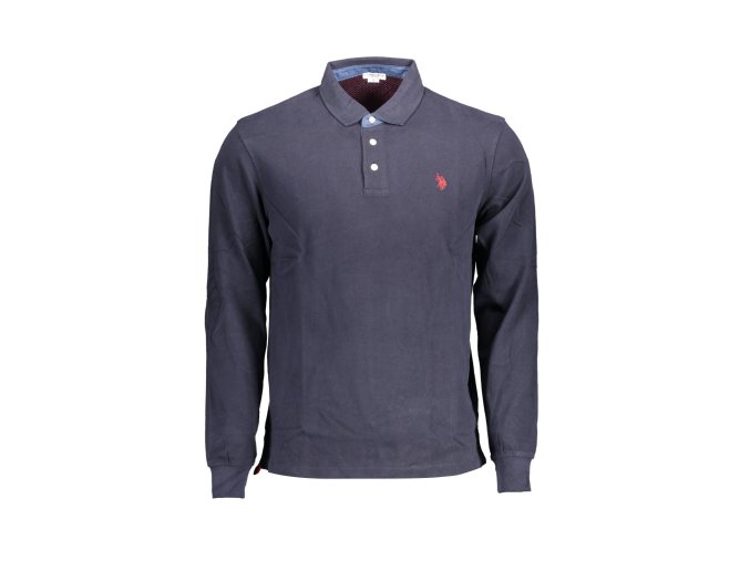 Us Polo Polo Maniche Lunghe Uomo Blu Modrá (Velkost L, Farba Modrá)