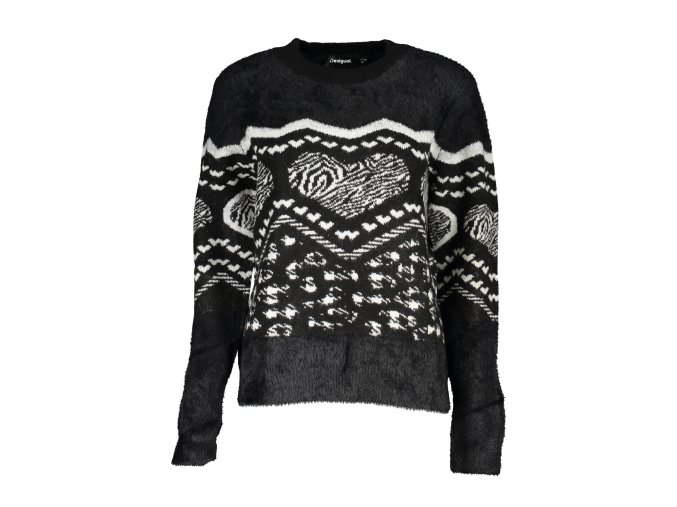 Elegantný Dámsky Sveter DESIGUAL Čierna (Velkost 2XL, Farba Čierna)