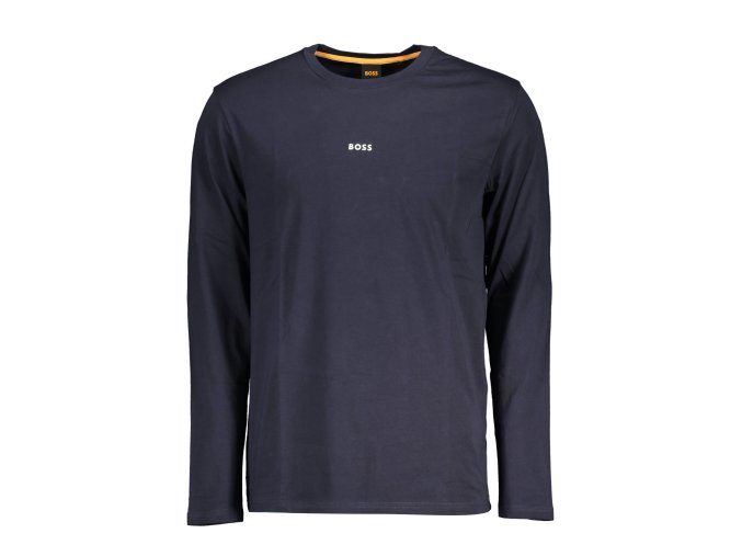 Štýlové Pánske Tričko s dlhým rukávom BOSS Modrá (Velkost 2XL, Farba Modrá)