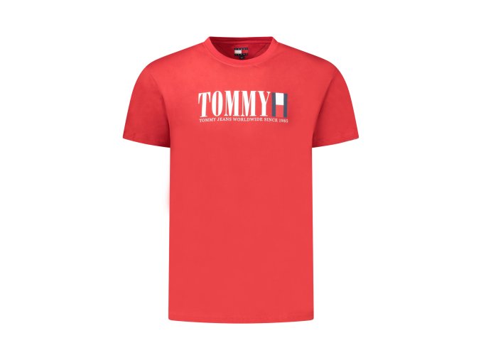 Štýlové Pánske Tričko s krátkym rukávom TOMMY HILFIGER Červená (Velkost XL, Farba Červená)