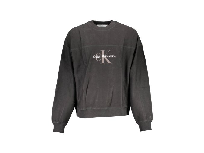 Športová Pánska Mikina bez zipsu CALVIN KLEIN Čierna (Velkost M, Farba Čierna)