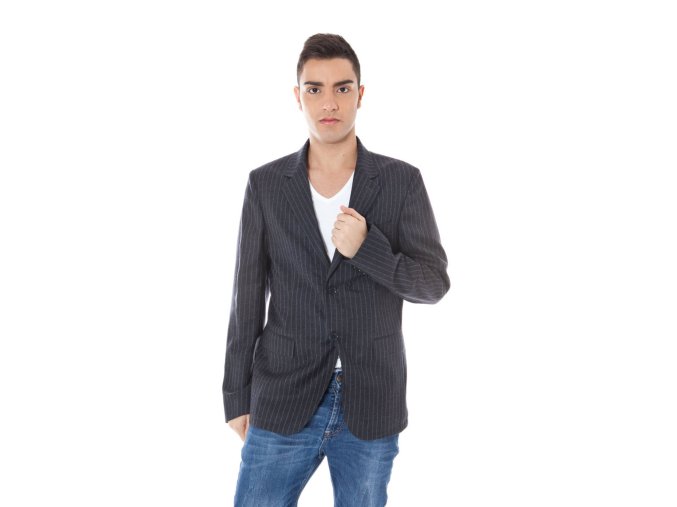 Elegantné Pánske Sako na pracovné stretnutia CALVIN KLEIN Šedá (Velkost 50, Farba Šedá)