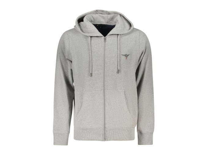 Športová Pánska Mikina so zipsom ACCADEMIA MILITARE Šedá (Velkost 2XL, Farba Šedá)