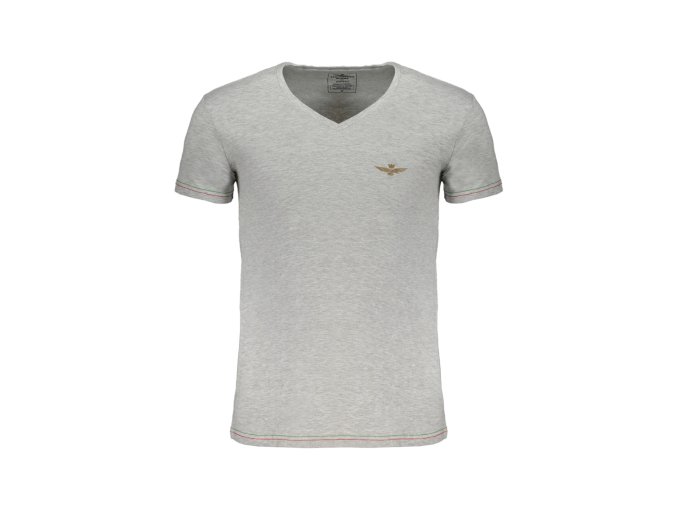 Štýlové Pánske Tričko s krátkym rukávom AERONAUTICA MILITARE Šedá (Velkost 2XL, Farba Šedá)
