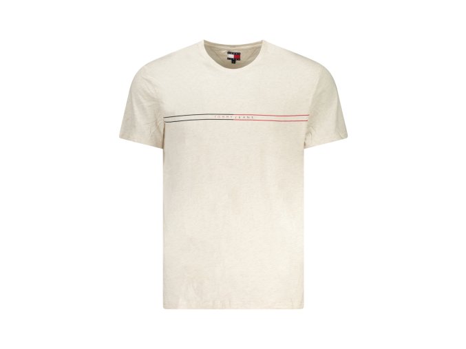 Štýlové Pánske Tričko s krátkym rukávom TOMMY HILFIGER Bežová (Velkost XL, Farba Bežová)