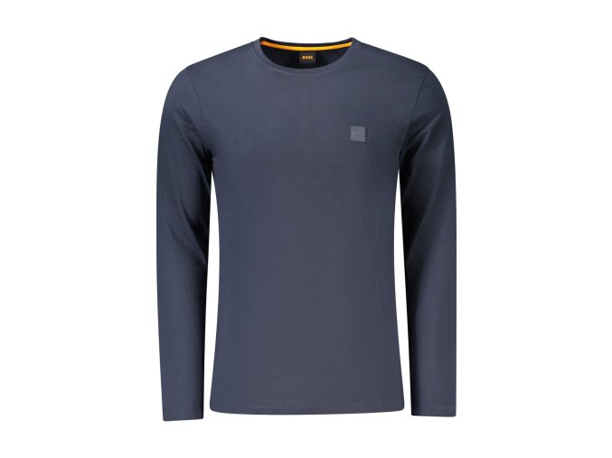 Štýlové Pánske Tričko s dlhým rukávom BOSS Modrá (Velkost L, Farba Modrá)