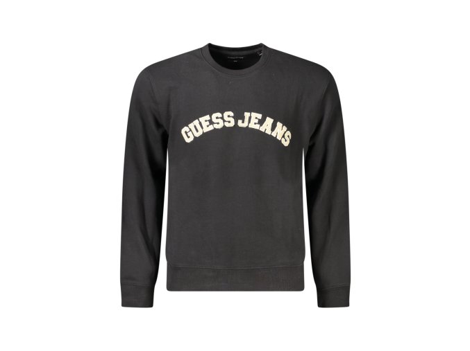Športová Pánska Mikina bez zipsu GUESS JEANS Čierna (Velkost L, Farba Čierna)