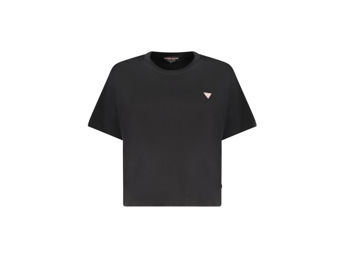 Štýlové Dámske Tričko s krátkym rukávom GUESS JEANS Čierna (Velkost XL, Farba Čierna)