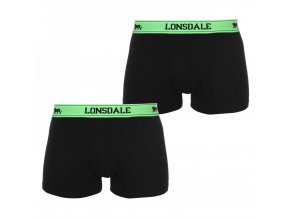 Pánske Trenky Lonsdale 2 Pack Čierne Zelené