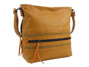 Okrovo žltá stredne veľká crossbody dámska kabelka XH5046