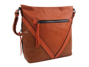 Oranžová stredne veľká crossbody dámska kabelka XH5047