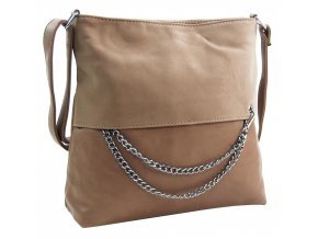 Dámska crossbody kabelka s retiazkou NH8146 marhuľovo hnedá