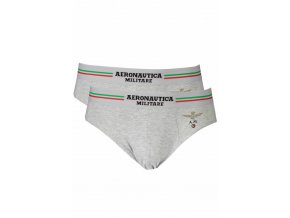 AERONAUTICA MILITARE Pánske Slipy 2 Pack Šedé (Veľkosť M, Farba šedá)