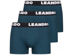 LEANDRO LIDO Pánske Boxerky 3Pack Modré (Veľkosť M, Farba Modrá)