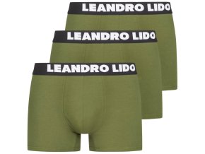 LEANDRO LIDO Pánske Boxerky 3Pack Zelené (Veľkosť M)