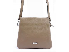 MiaMore Kožená crossbody dámska kabelka s tromi oddielmi taupe hnedá