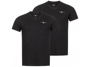 Harvey Miller Polo Club Basic V-Neck Men T-shirt Pack of 2 HRM4502 Black M