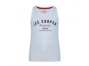 Lee Cooper Tričko Bez Rukávov Logo Cooper Biele