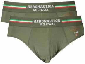 AERONAUTICA MILITARE Pánske Slipy 2 Pack Zelené (Veľkosť M, Farba zelená)