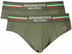 AERONAUTICA MILITARE Pánske Slipy 2 Pack Zelené