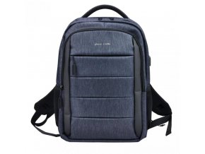 Pierre Cardin Elegantný modrý pánsky batoh s vreckom pre laptop, USB