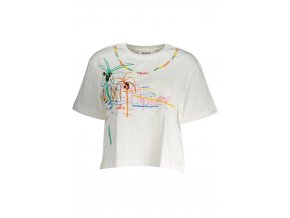 DESIGUAL Perfektné Dámske Tričko Krátky Rukáv Biela (Veľkosť M, Farba Biela)