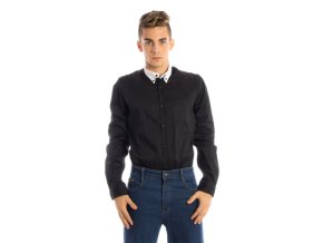 PAPETE Štýlová Pánska Košeľa Čierna (Veľkosť 2XL, Farba čierna)