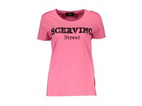 SCERVINO STREET Perfektné Dámske Tričko Krátky Rukáv Ružová