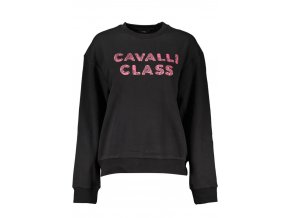 CAVALLI CLASS Perfektná Dámska Mikina Čierna (Veľkosť S, Farba čierna)