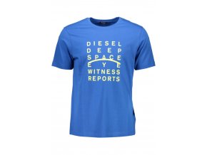 Diesel Perfektné Pánske Tričko Krátky Rukáv Modrá (Veľkosť M, Farba modrá)
