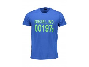 Diesel Perfektné Pánske Tričko Krátky Rukáv Modrá (Veľkosť S, Farba modrá)