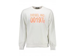 Pánska Mikina bez zipsu Diesel Biela (Veľkosť S, Farba Biela)