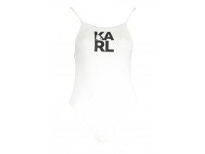 KARL LAGERFELD BEACHWEAR Perfektné Dámske Jednodielne Plavky Biela