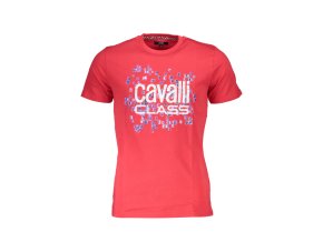CAVALLI CLASS Perfektné Pánske Tričko Krátky Rukáv Červená