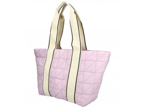 Veľká dámska kabelka v prešívanom dizajne ružovo-fialová