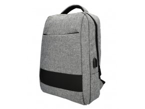 Šedý batoh pre notebook 15,6 palca, USB, UNI