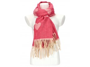 Dámsky fuchsiovo ružový teplý dlhý zimný šál 208x64 cm