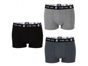 Stark Soul® Prémiové Pánske Boxerky bez bočných švov set 3 kusy čierna šedá (Veľkosť M, Farba Šedá)