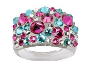 Prsten LEVIEN BY SWAROVSKI Bubble PINK/TURQUOIS RBB56PTY