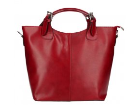 Veľká kožená dámska shopper kabelka červená