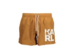 KARL LAGERFELD BEACHWEAR Perfektné Pánske Plavky Hnedá (Veľkosť S, Farba Hnedá)