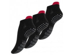 Stark Soul® Dámske Protišmykové Športové Ponožky 3 páry - joga pilates trampolína čierne (Veľkosť 35 - 38, Farba čierna)