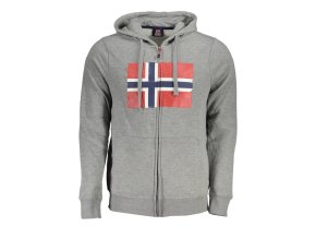 NORWAY 1963 Perfektná Pánska Mikina na zips Šedá (Veľkosť XL, Farba šedá)