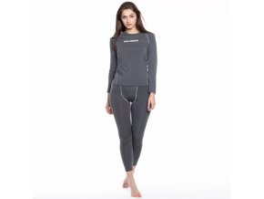 KIRKJUBOUR® Hafjall Perfektné Dámske Termoprádlo set 2 kusy šedé (Veľkosť XS, Farba Šedá)