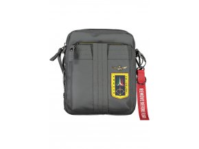 AERONAUTICA MILITARE Praktická Pánska Crossbody Taška 19X23X7 cm Šedo Zelená