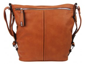 Moderná veľká crossbody kabelka 74-MH koňakovo hnedá